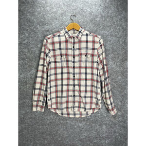 American Eagle Plaid Flannel Button Down Shirt Mens Medium Cotton Casual Grunge